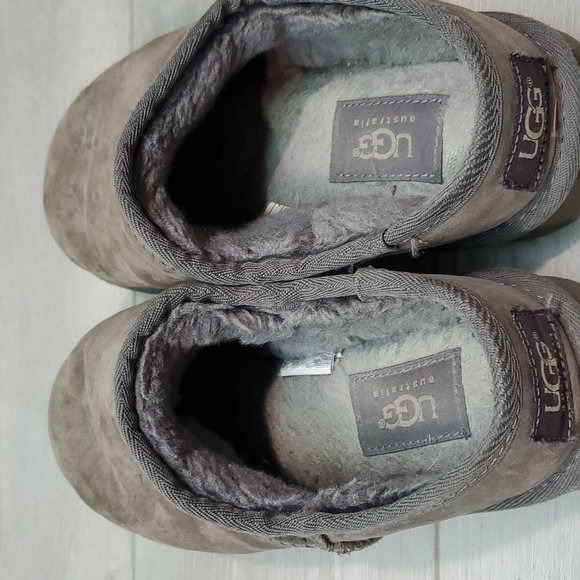 Ugg Australia Women Leather Sheepskin Clogs platform Slippers shoes sz 7 - Picture 6 of 13